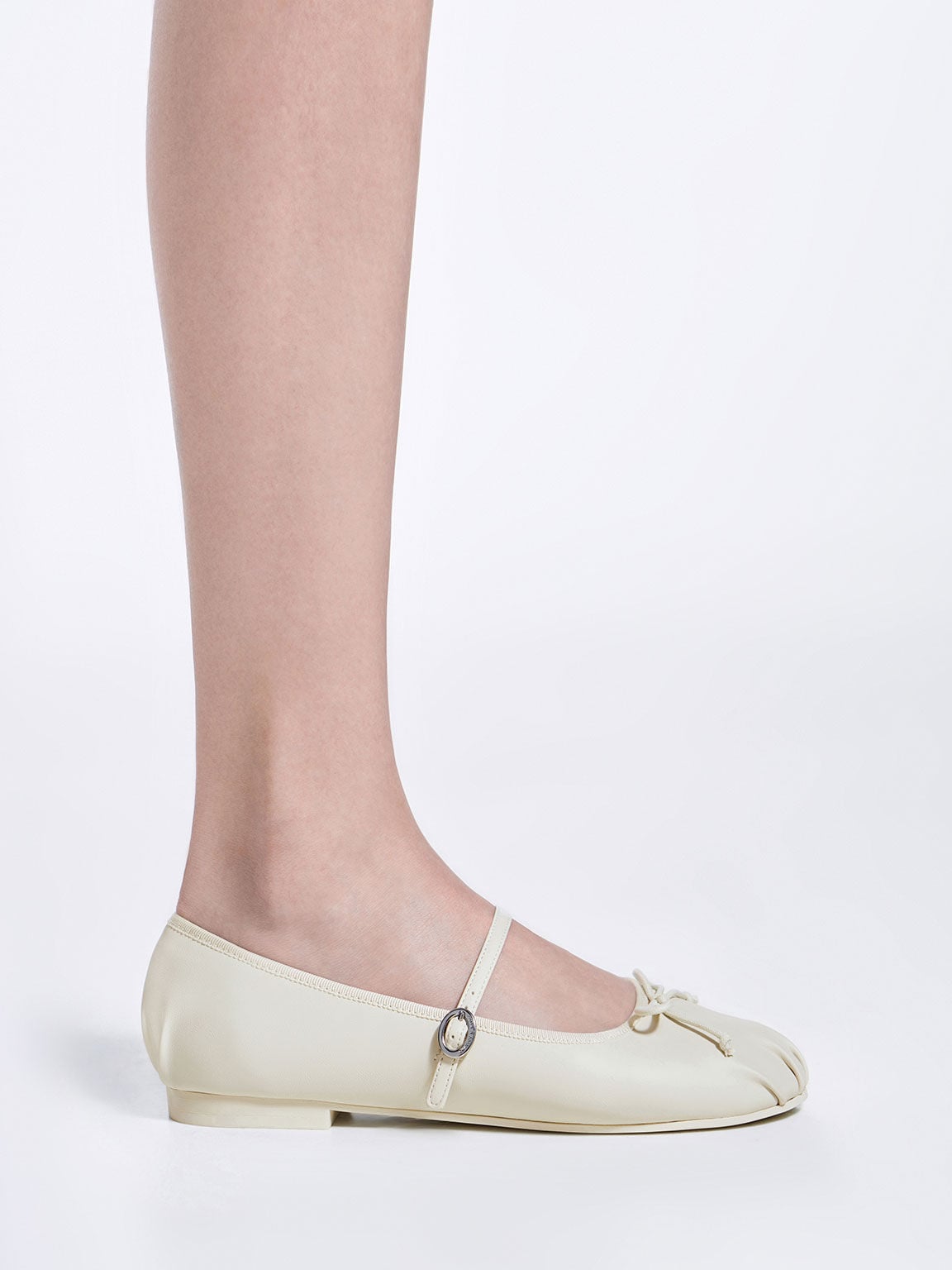 CHARLES & KEITH Best Price / Emiko Bow Mary Jane Flats - Chalk