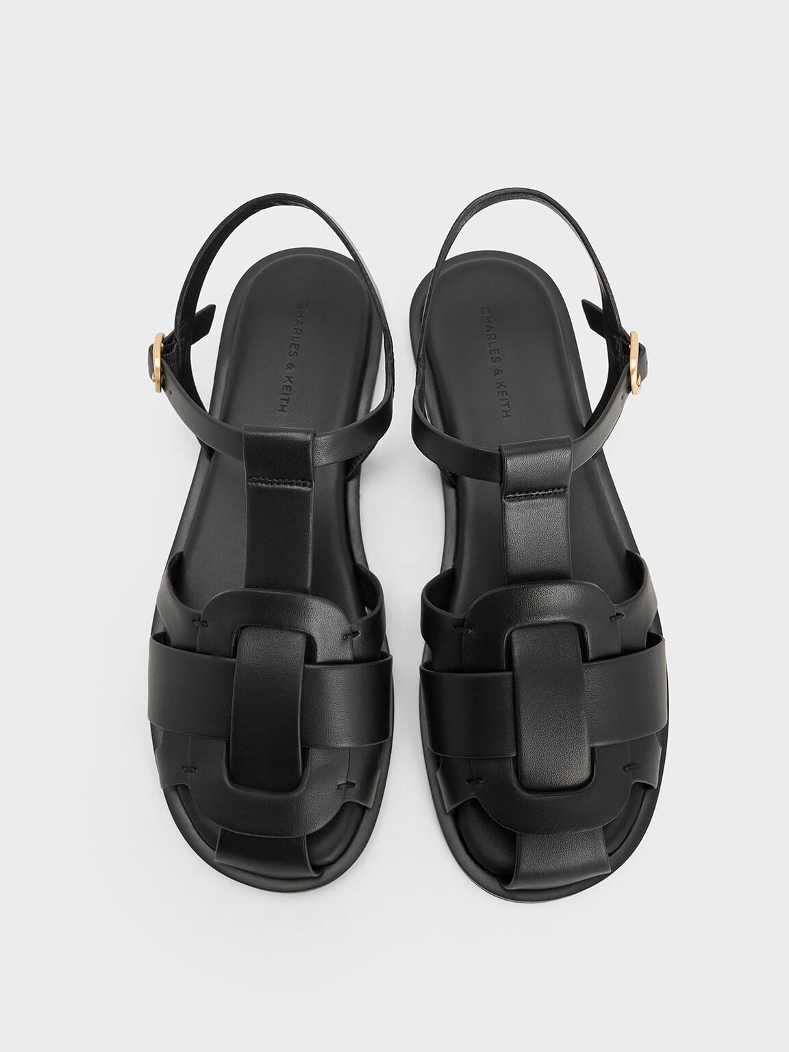 CHARLES & KEITH Sale / Easley T-Bar Caged Sandals - Black