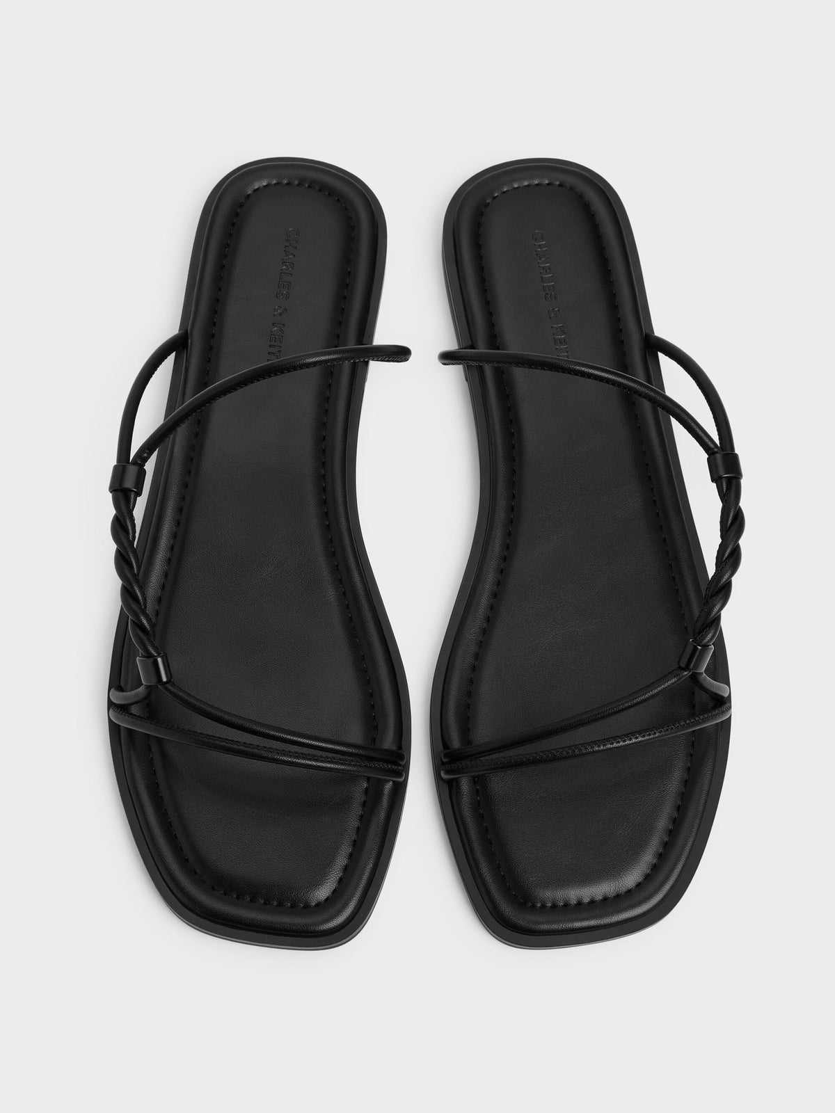 CHARLES & KEITH Deals / Fianna Twist-Strap Slide Sandals - Black