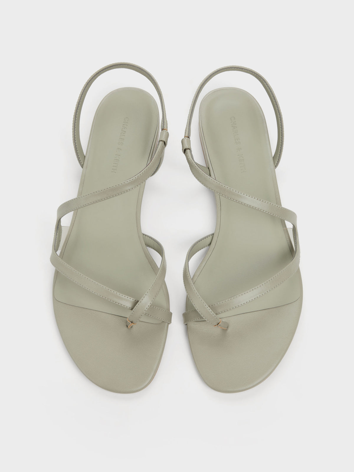 CHARLES & KEITH Everyday / Arden Wavy Toe-Ring Sandals - Mint Green
