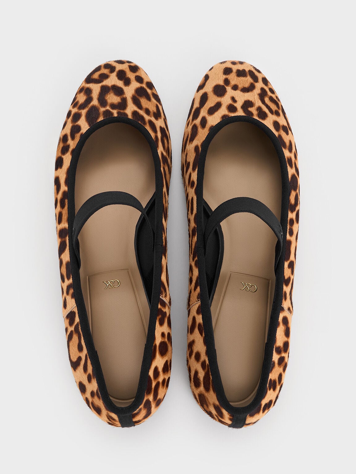 CHARLES & KEITH Smart Buy / Leopard-Print Textured Mary Jane Flats - Multi