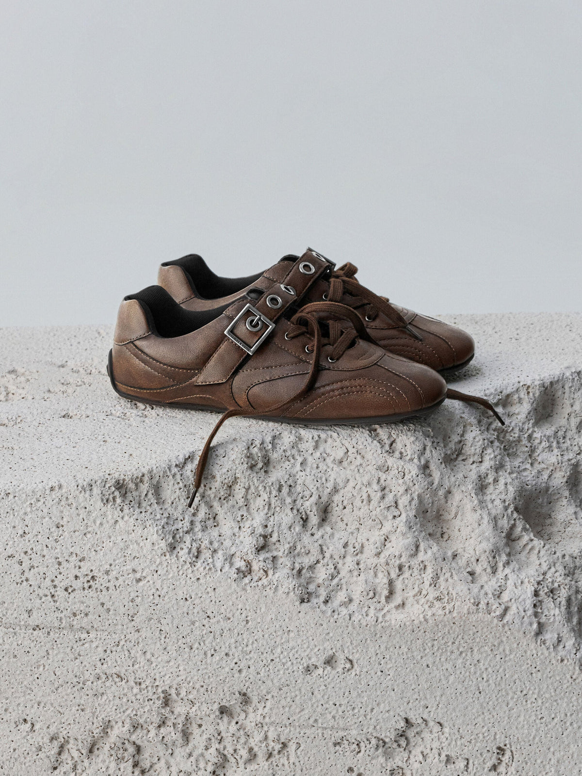 CHARLES & KEITH Best Seller / Jollie Grommet Mary Jane Sneakers - Dark Brown
