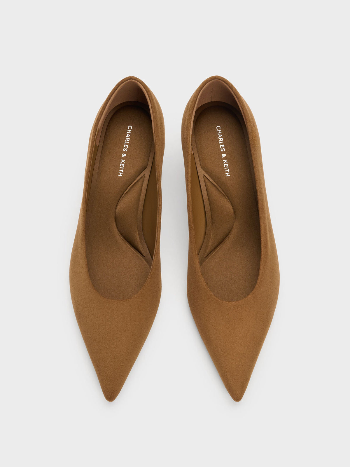 CHARLES & KEITH Discount / Emelia Faux Suede Kitten Heels - Camel