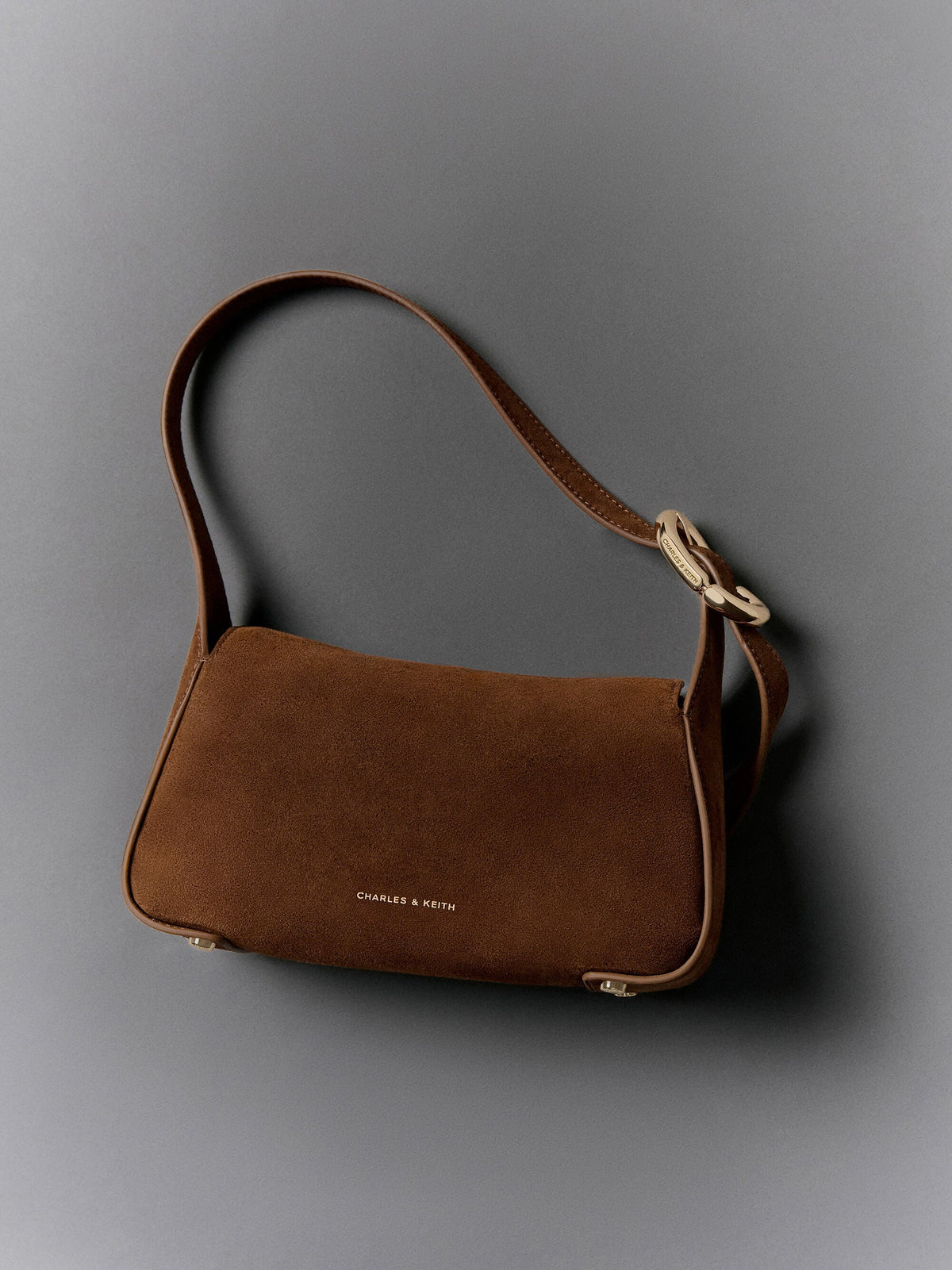 CHARLES & KEITH Recommended / Aislin Shoulder Bag - Pecan Brown