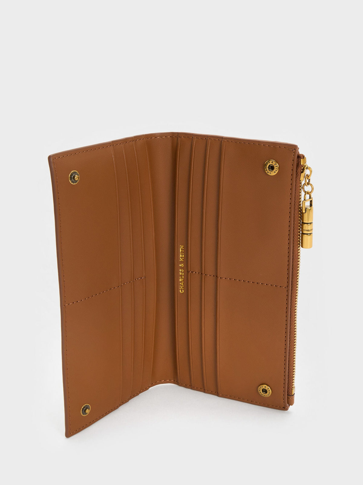 CHARLES & KEITH Value / Cesia Top-Zip Long Wallet - Chocolate