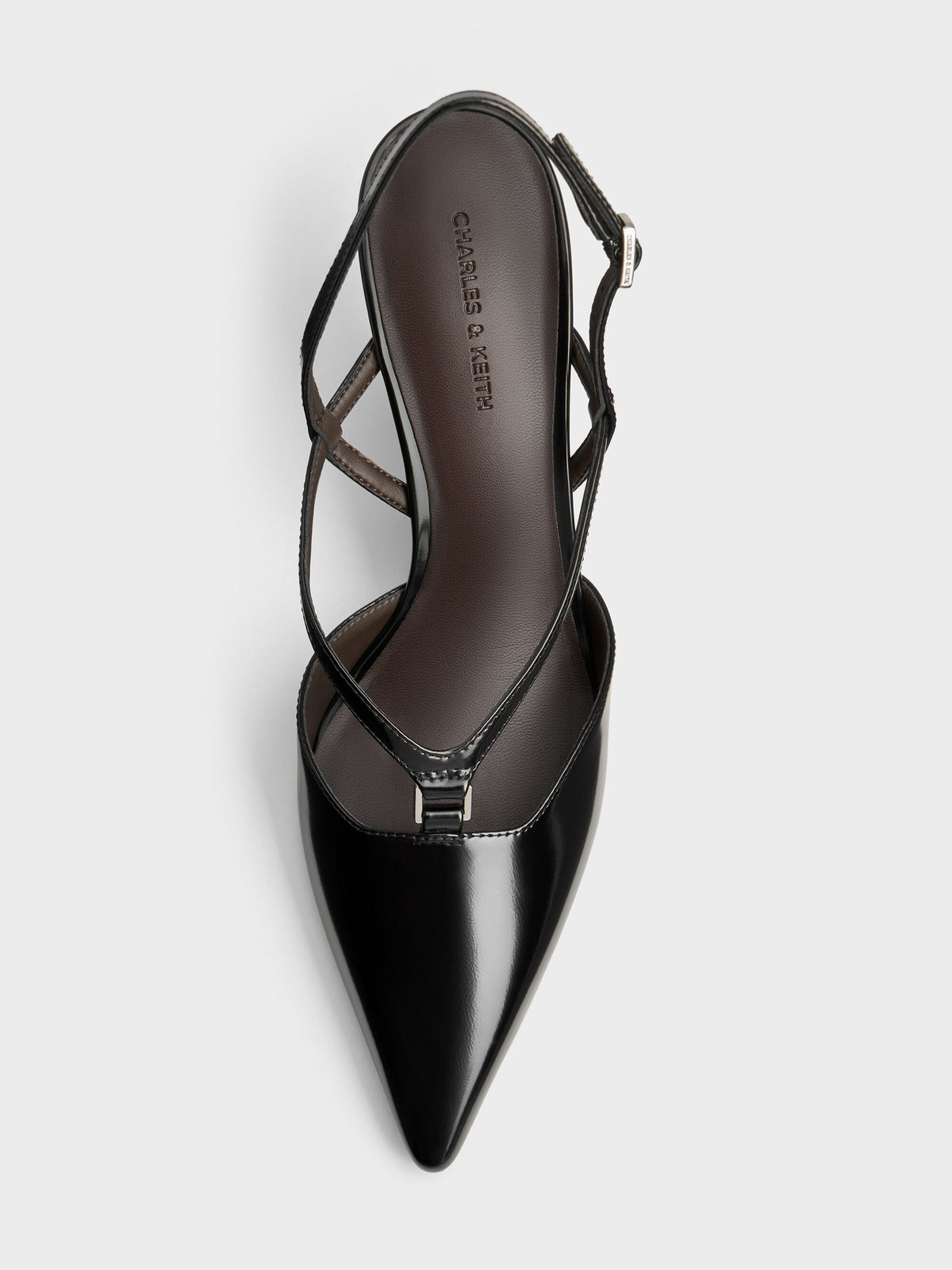 CHARLES & KEITH Latest / V-Strap Slingback Pumps - Black Box