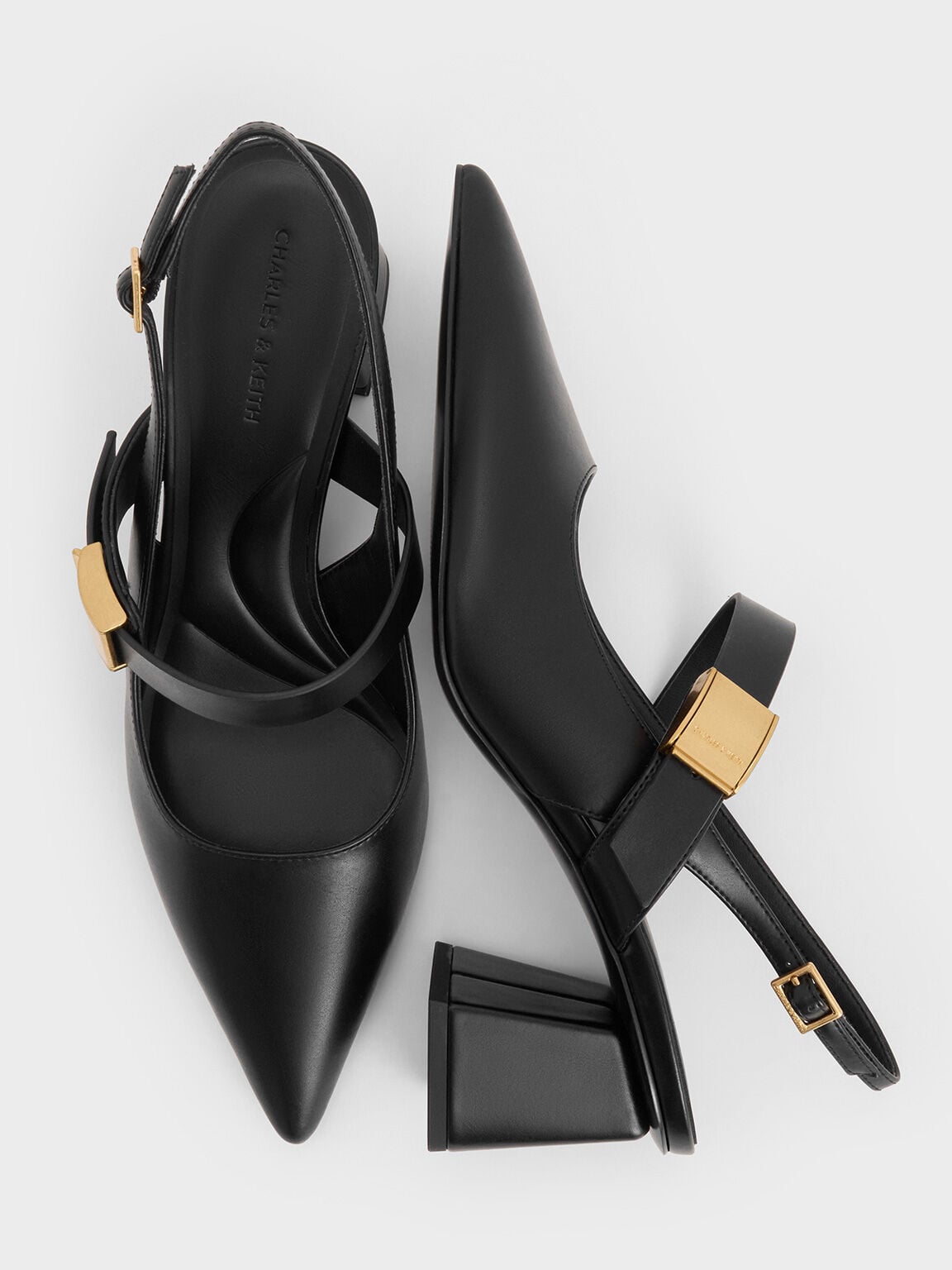 CHARLES & KEITH Exclusive / Yvette Mary Jane Slingback Pumps - Black