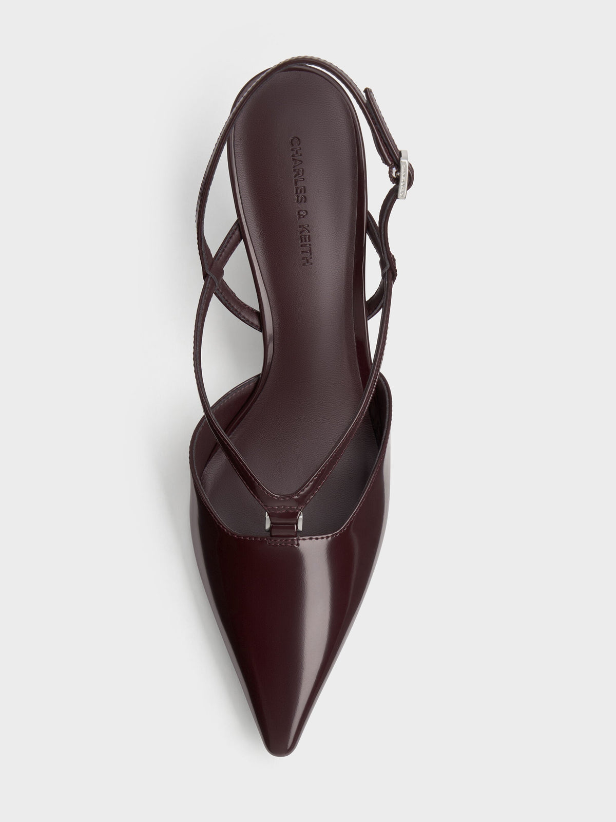 CHARLES & KEITH Featured / V-Strap Slingback Pumps - Burgundy