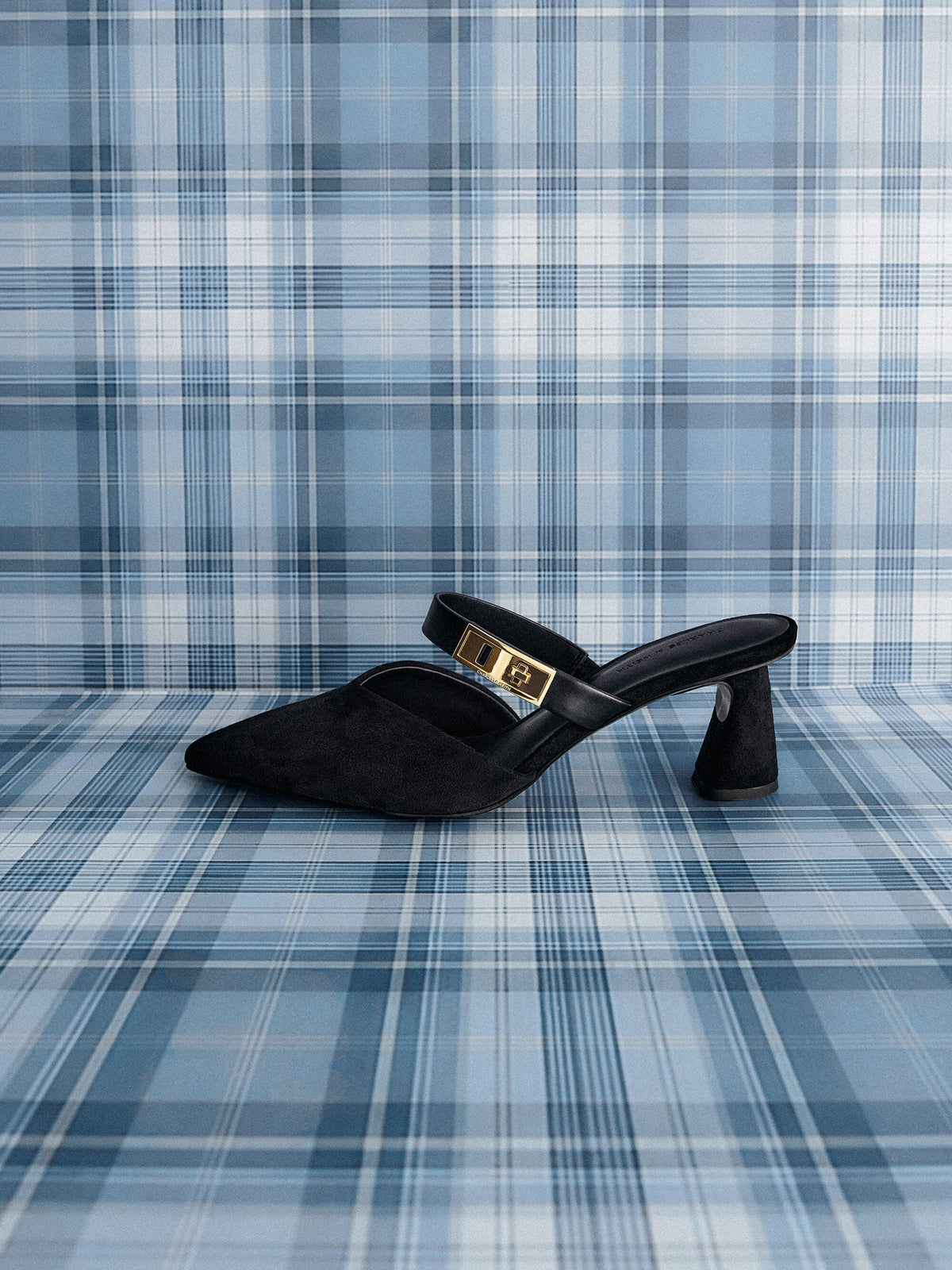 CHARLES & KEITH Signature / Lando Faux Suede Heeled Mules - Black2