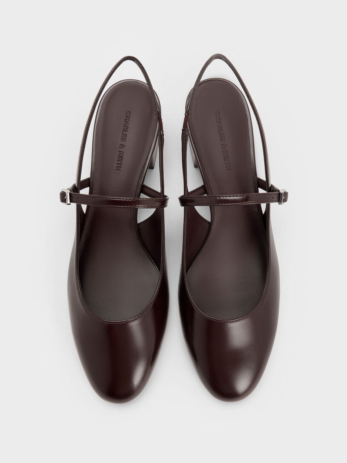 CHARLES & KEITH Signature / Slingback Mary Jane Pumps - Burgundy