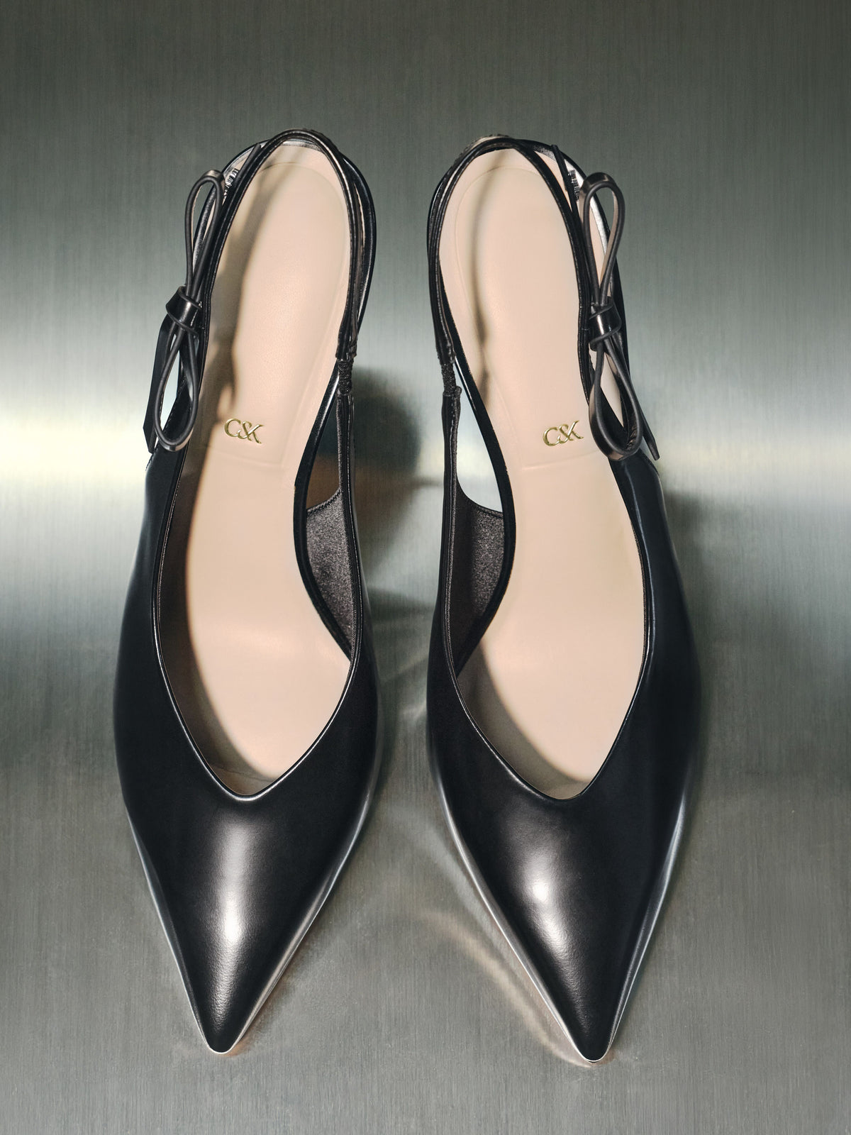 CHARLES & KEITH Exclusive / Anastasia Leather Slingback Pumps - Black Box
