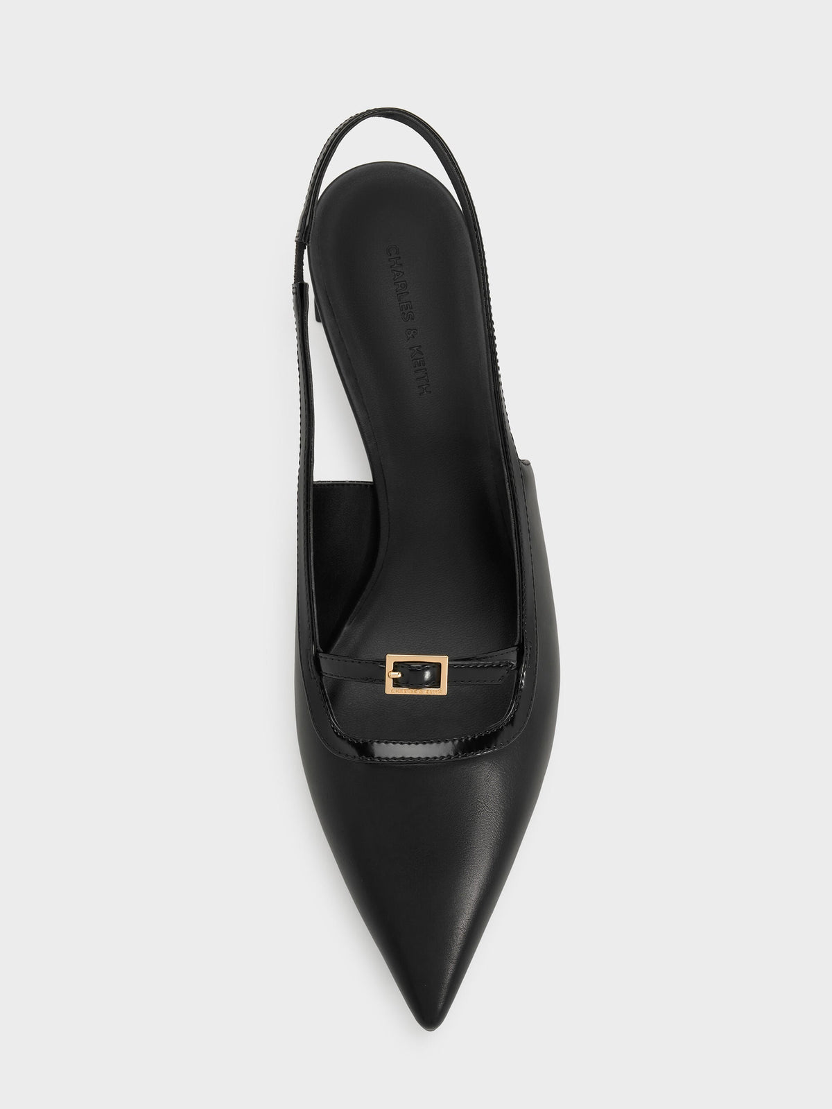 CHARLES & KEITH New / Buckle-Strap Slingback Pumps - Black