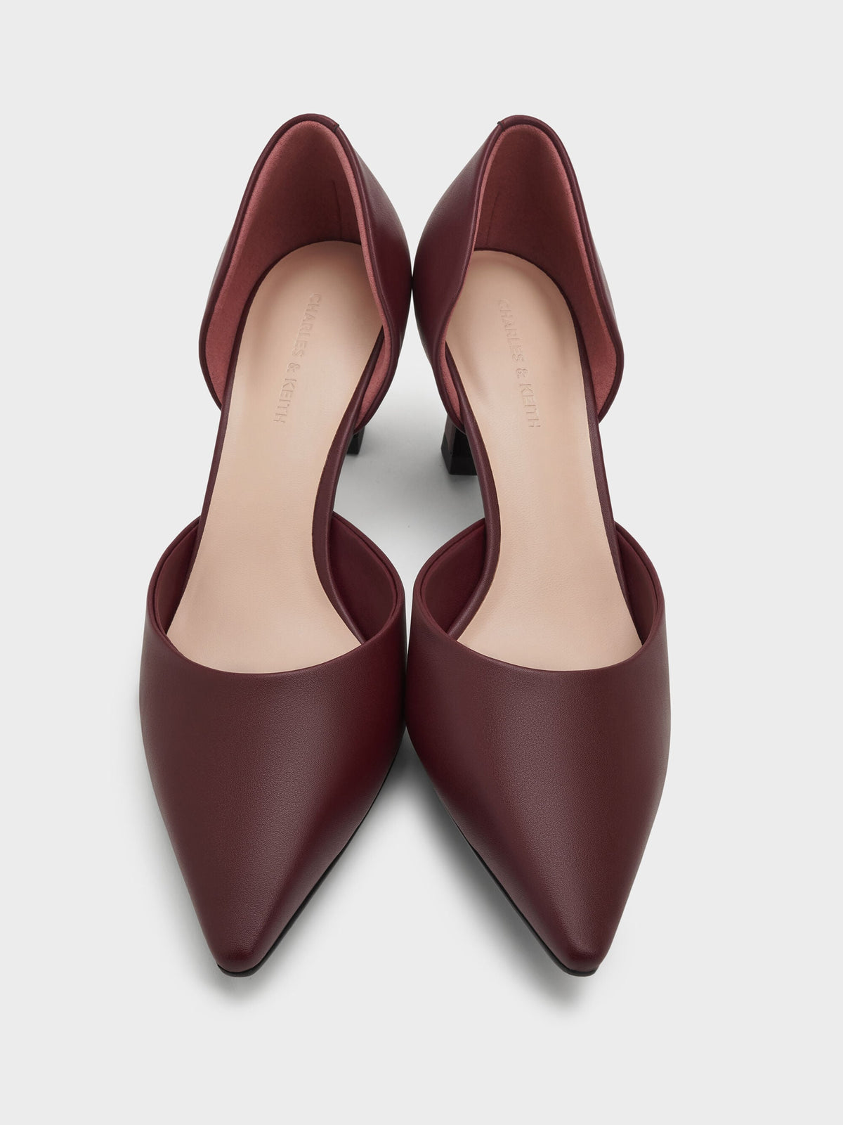 CHARLES & KEITH Trending / Kerra Pointed D'Orsay Pumps - Burgundy