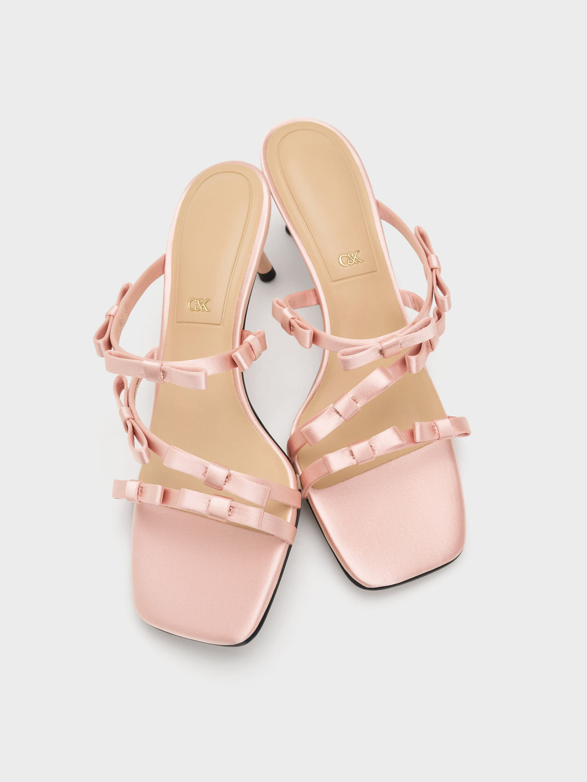 CHARLES & KEITH New / Jessy Bow Heeled Sandals - Pink