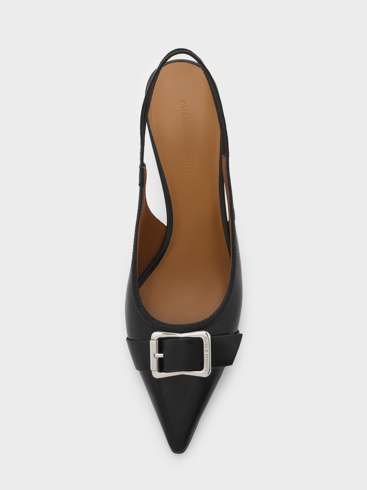 CHARLES & KEITH Signature / Anita Buckled Pointed Slingback Pumps - Black