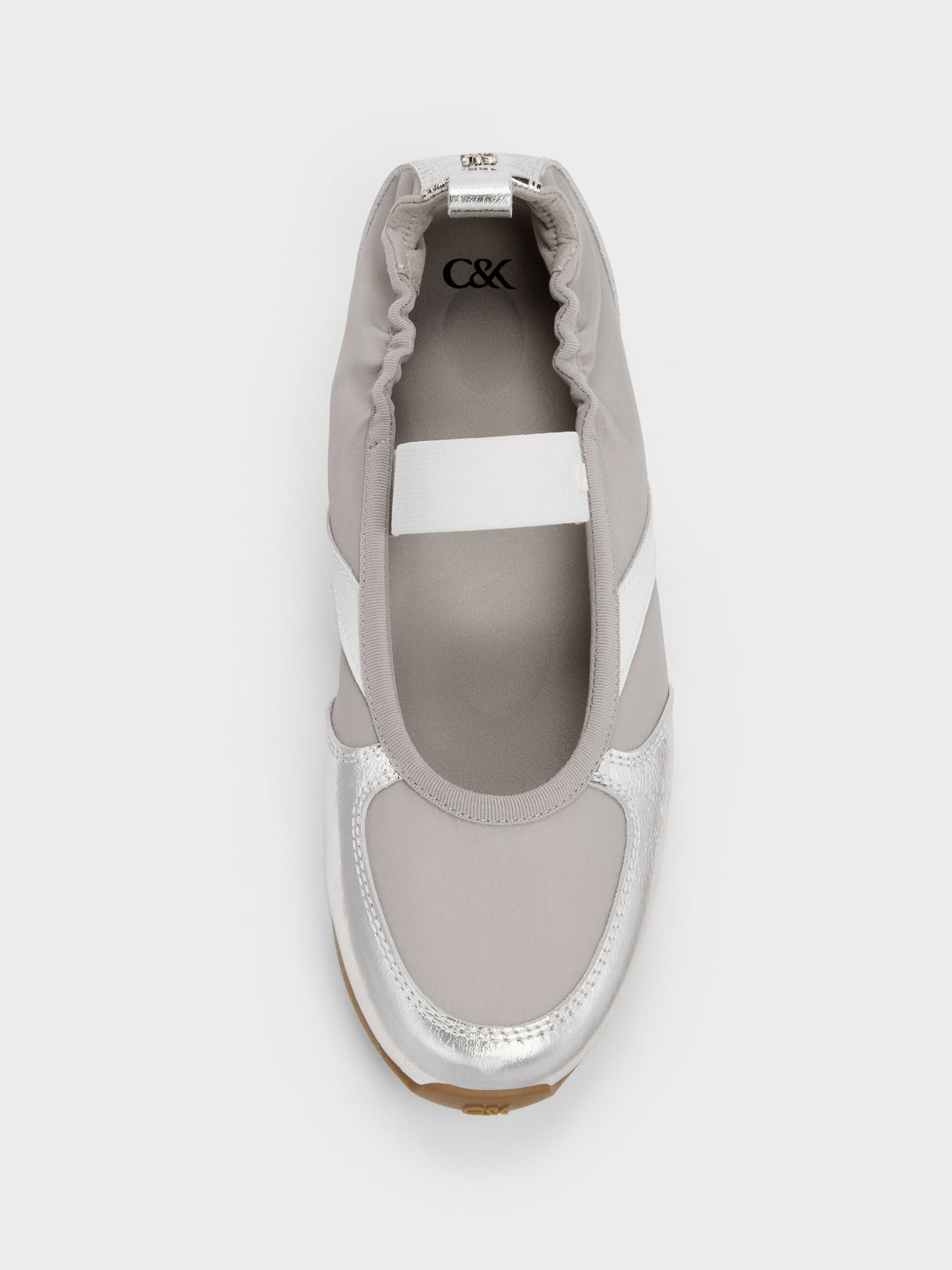 CHARLES & KEITH Popular / Jace Metallic Leather Mary Jane Sneakers - Silver