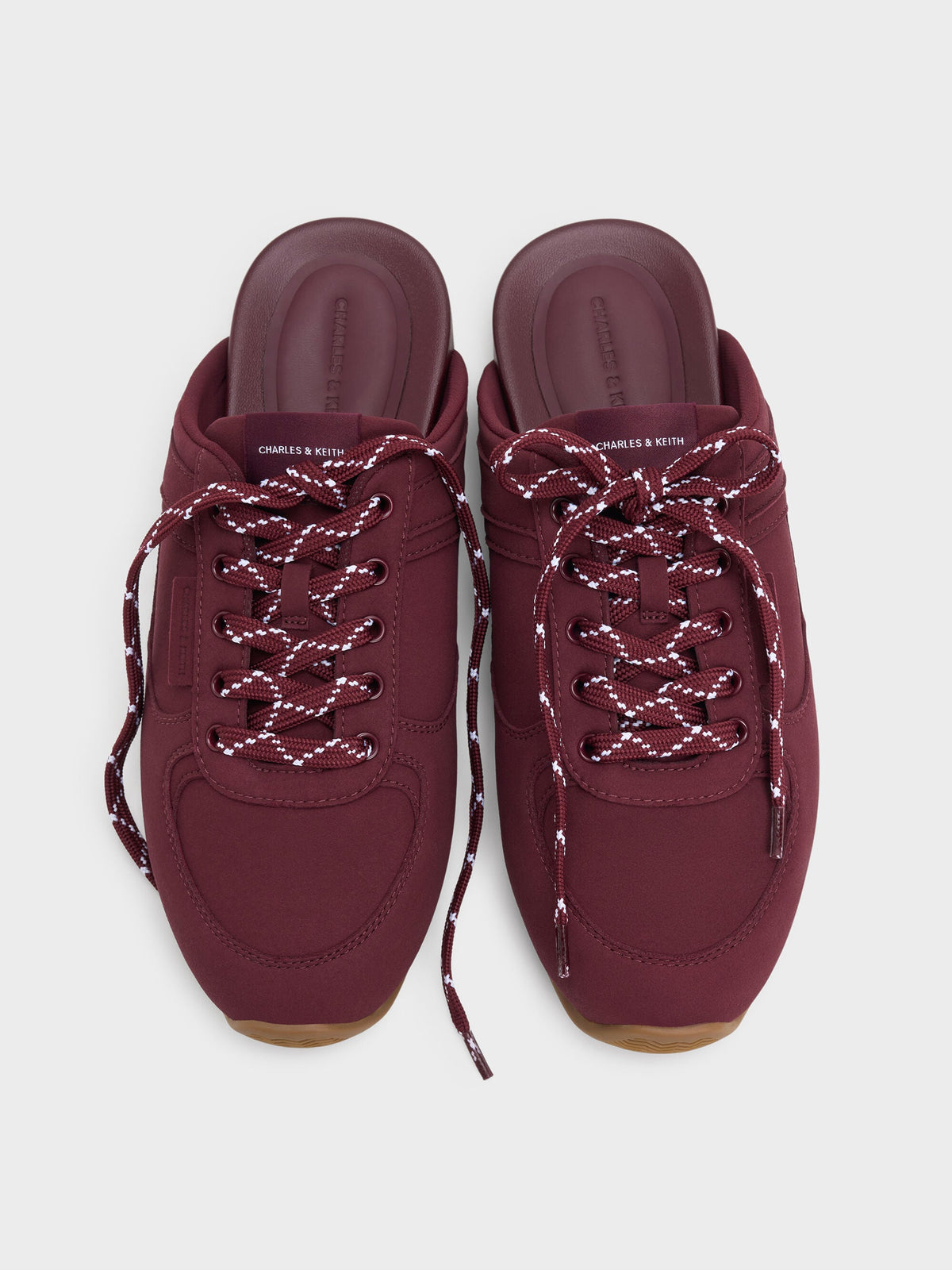 CHARLES & KEITH Latest / Lace-Up Sneaker Mules - Burgundy