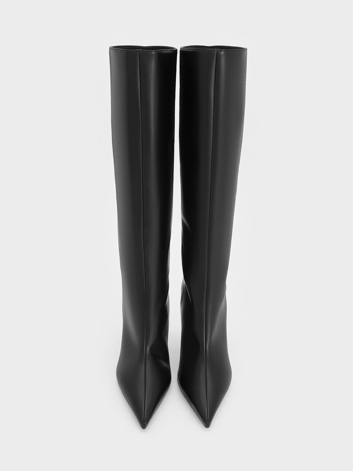 CHARLES & KEITH Special Offer / Pointed Stiletto Knee-High Boots - Black