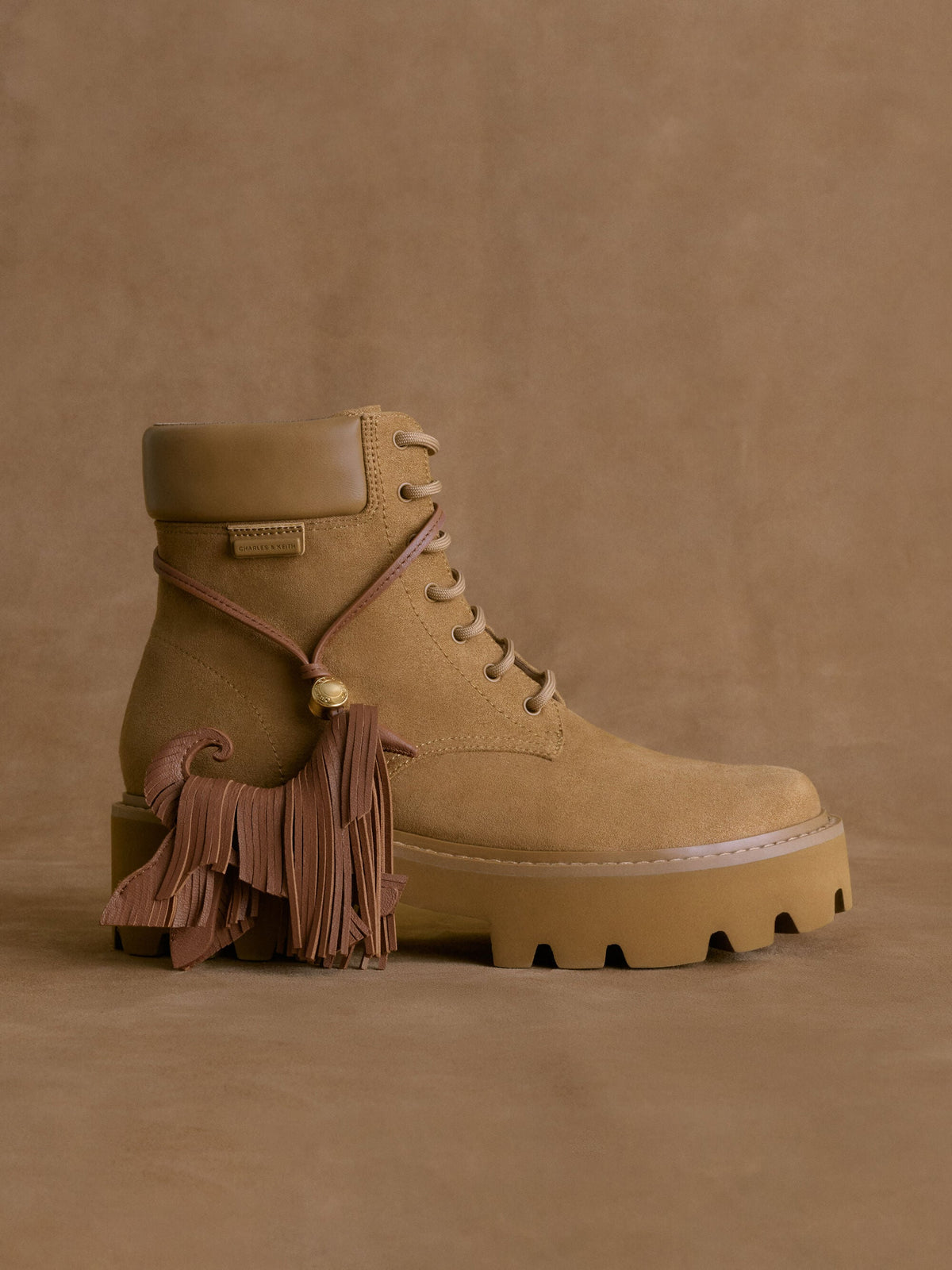 CHARLES & KEITH Exclusive / Ripley Ridged-Sole Ankle Boots - Sand