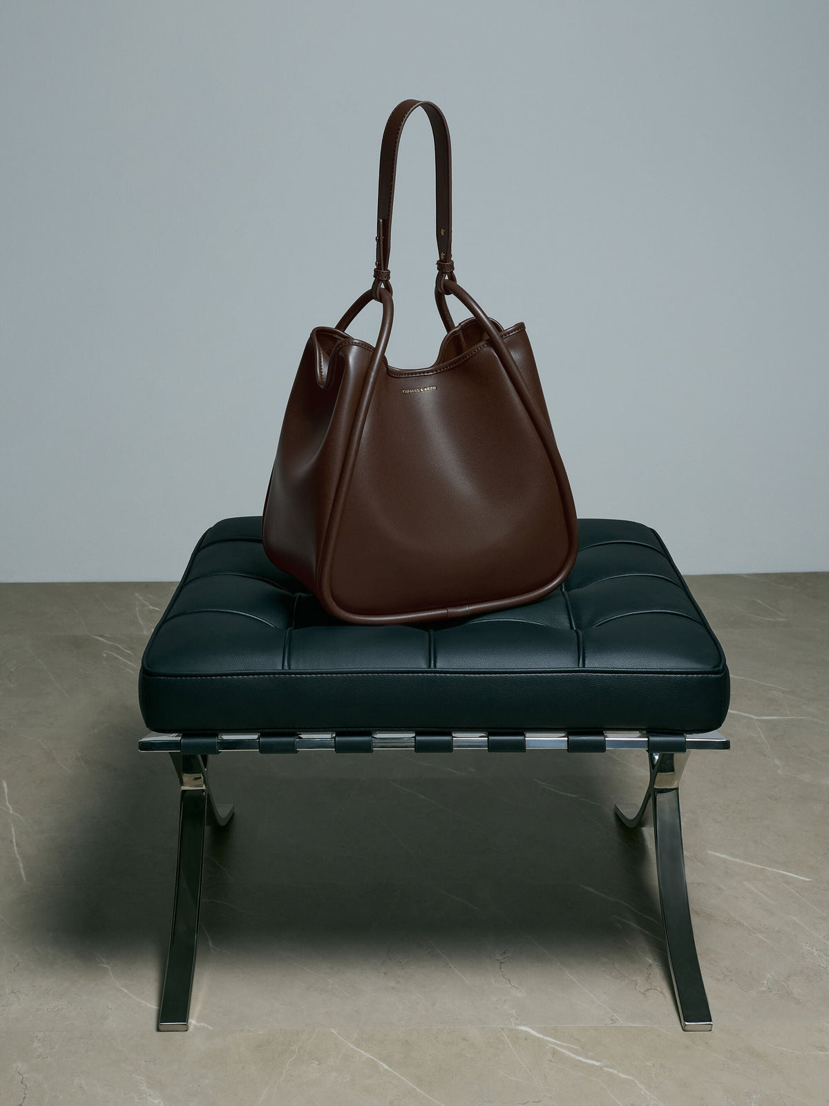 CHARLES & KEITH Exclusive / Lyla Tubular Slouchy Tote Bag - Espresso Brown
