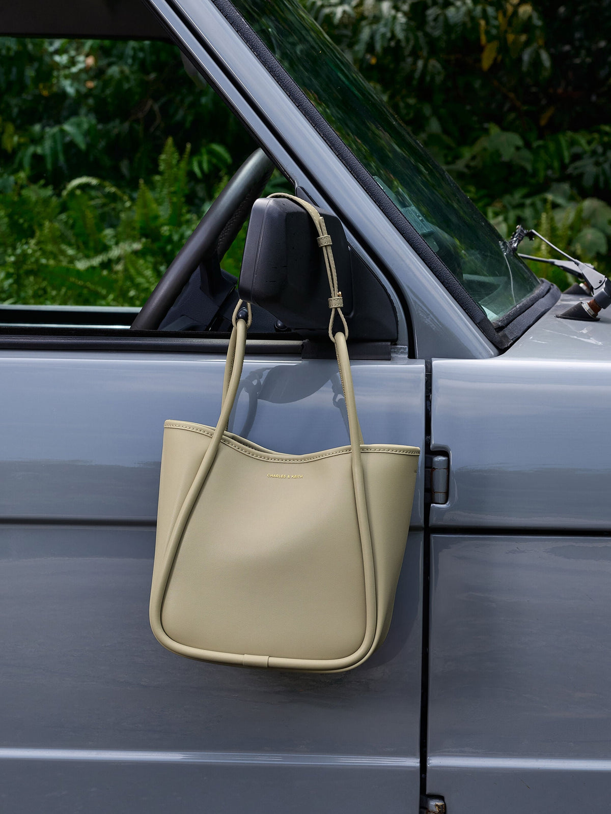 CHARLES & KEITH Trending / Mini Lyla Tubular Tote Bag - Pale Olive