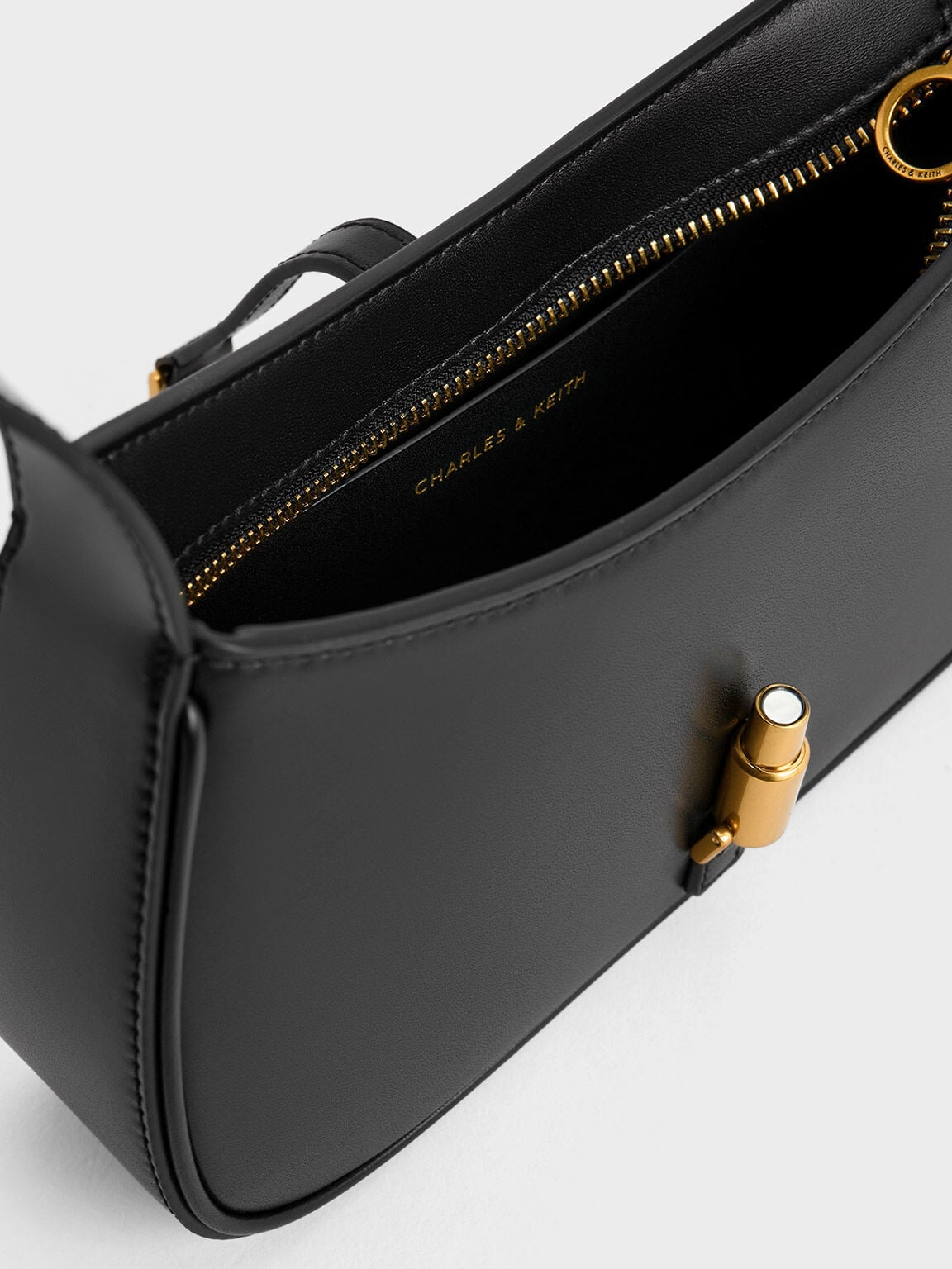 CHARLES & KEITH Best Price / Cesia Metallic-Accent Shoulder Bag - Black