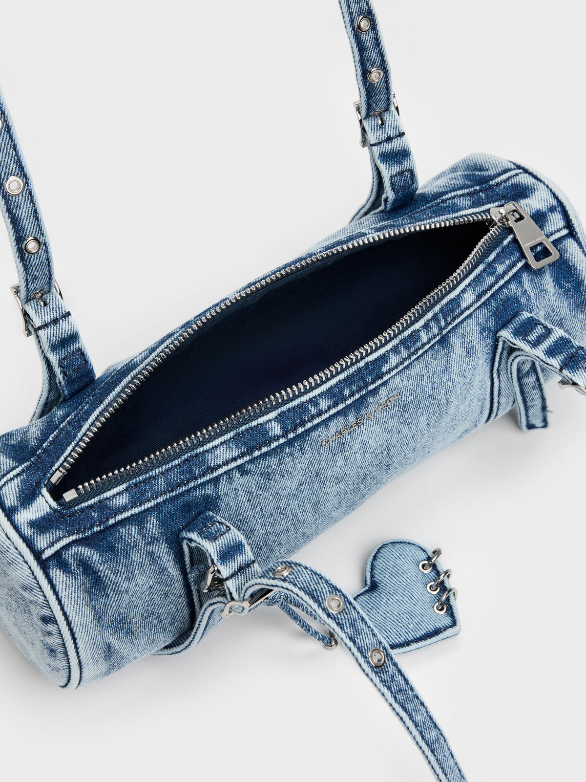 CHARLES & KEITH Quality / Rey Denim Elongated Shoulder Bag - Denim Blue