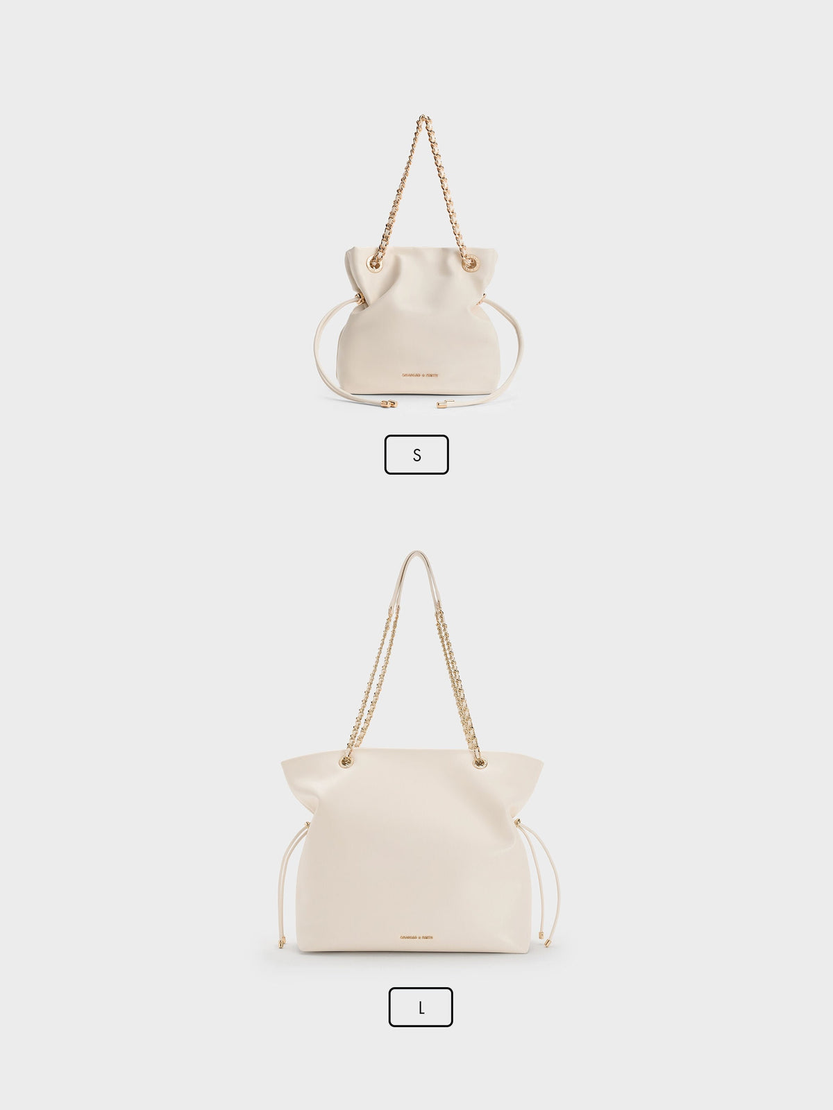 CHARLES & KEITH Deals / Arya Braided-Chain Tote Bag - Cream
