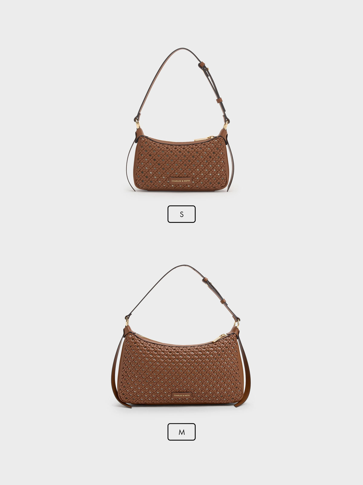 CHARLES & KEITH Exclusive / Mini Calla Woven Shoulder Bag - Chocolate