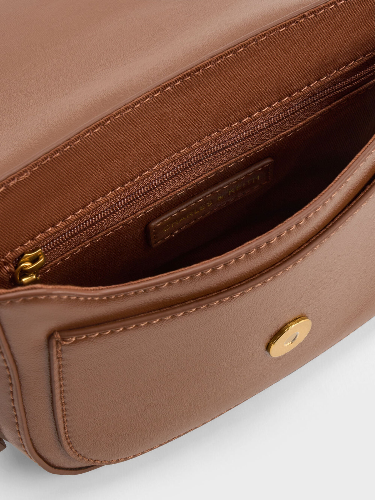 CHARLES & KEITH Best Price / Gwynne Metallic-Accent Crossbody Bag - Chocolate