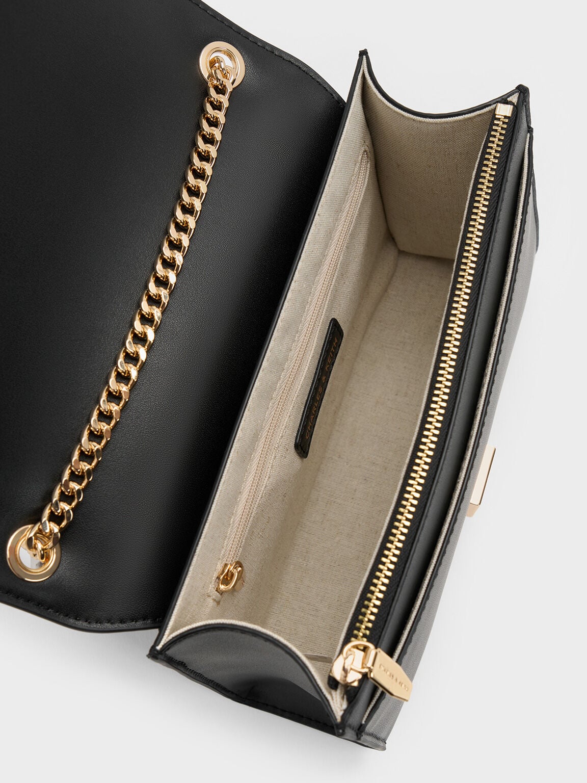 CHARLES & KEITH Popular / Shalia Chain-Strap Shoulder Bag - Black