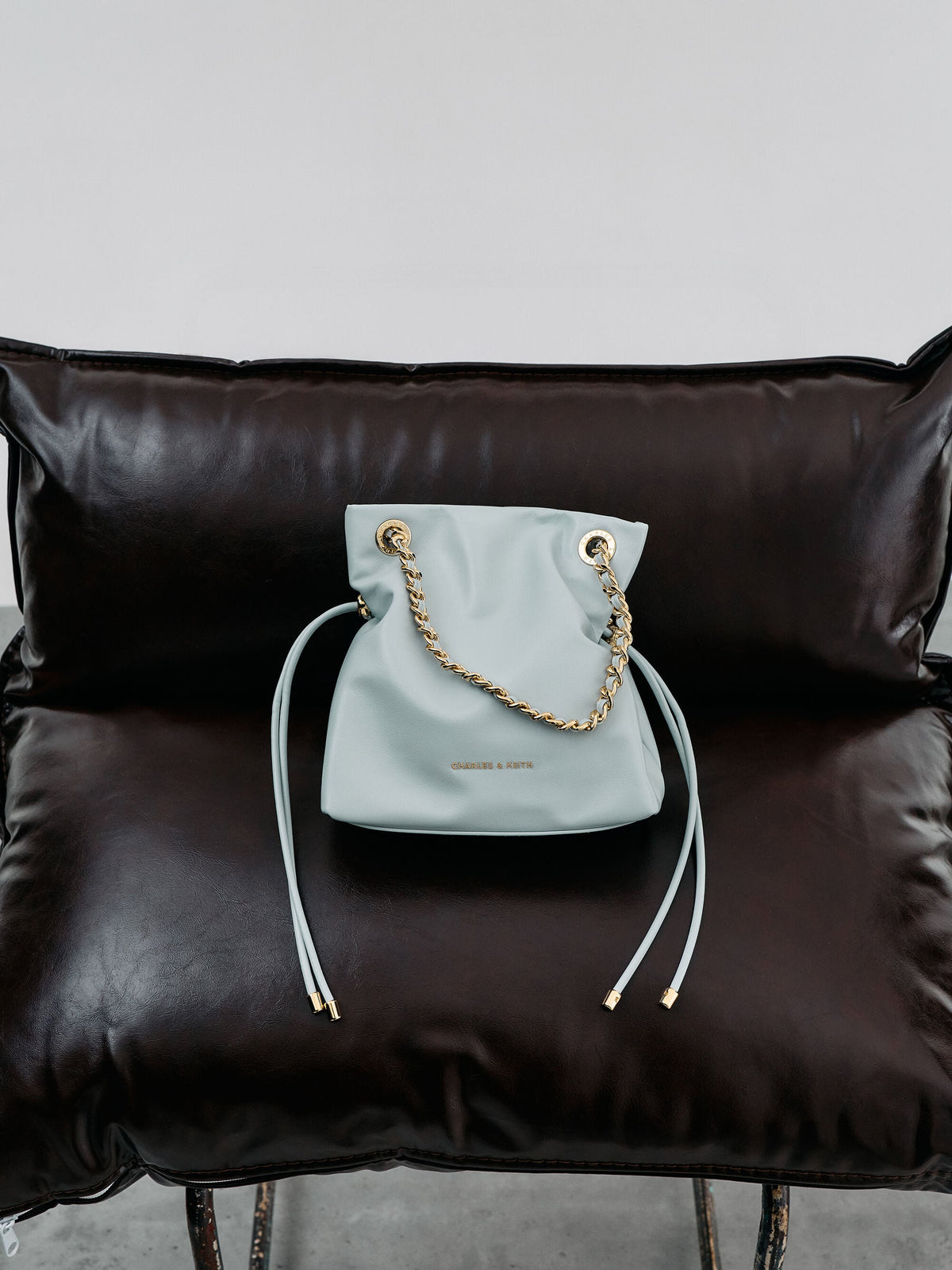 CHARLES & KEITH Great Value / Arya Braided-Chain Crossbody Bag - Sea Salt Blue