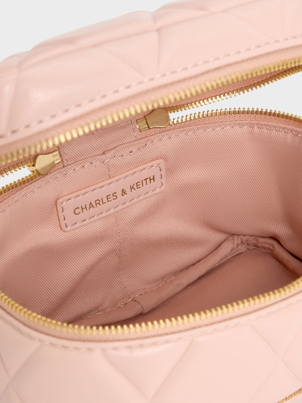 CHARLES & KEITH Sale / Arwen Quilted Top Handle Vanity Bag - Light Pink