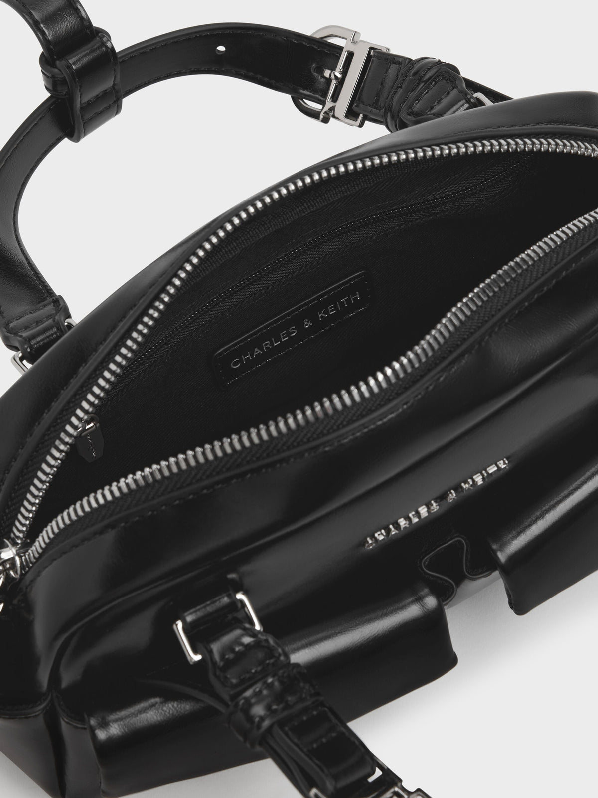 CHARLES & KEITH Trusted / Rachel Multi-Pocket Bowling Bag - Noir