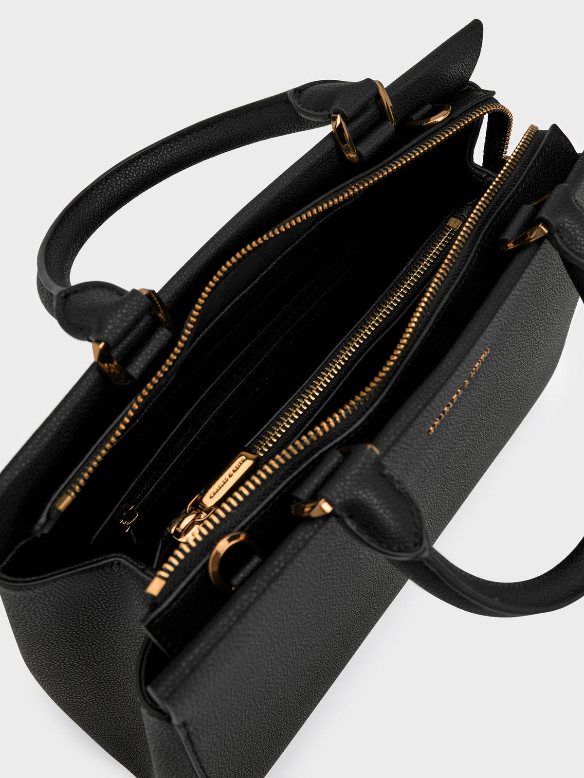 CHARLES & KEITH New / Mirabelle Structured Top Handle bag - Black