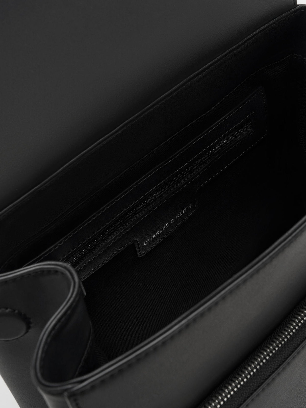 CHARLES & KEITH Hot Sale / Octavia Front-Flap Backpack - Noir