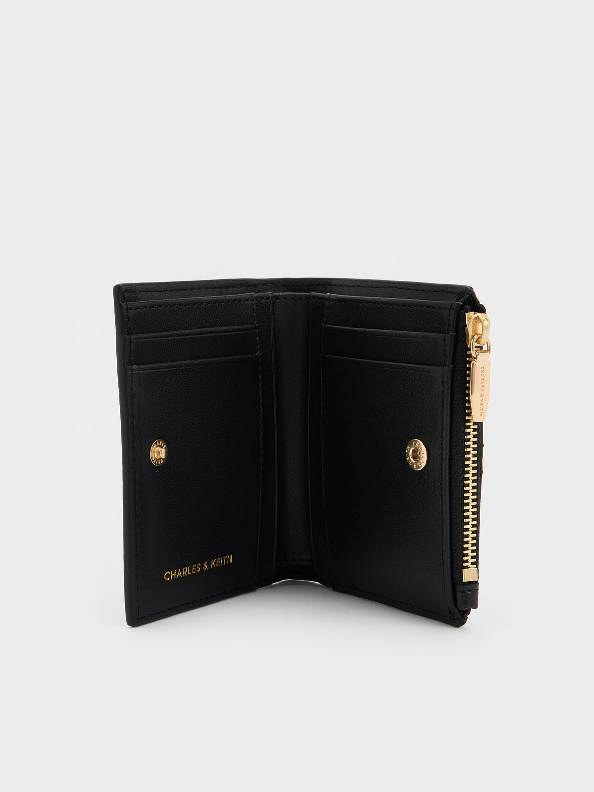 CHARLES & KEITH Recommended / Duo Quilted Small Wallet - Black