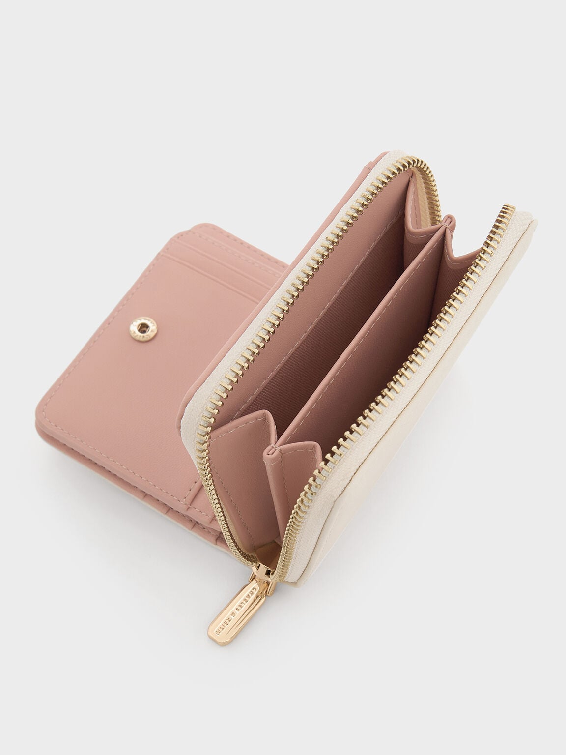 CHARLES & KEITH Exclusive / Finley Zip-Around Small Wallet - Cream