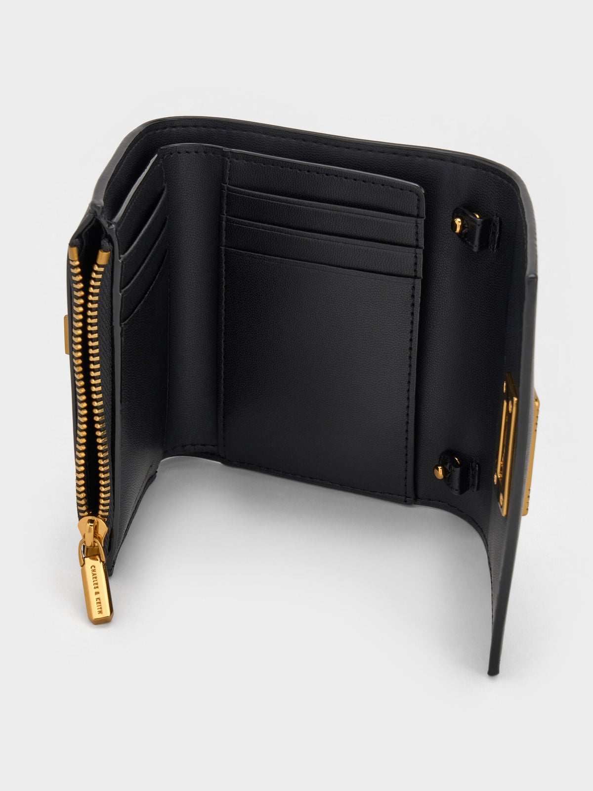 CHARLES & KEITH Best Price / Edna Turn-Lock Knotted-Strap Wallet - Black