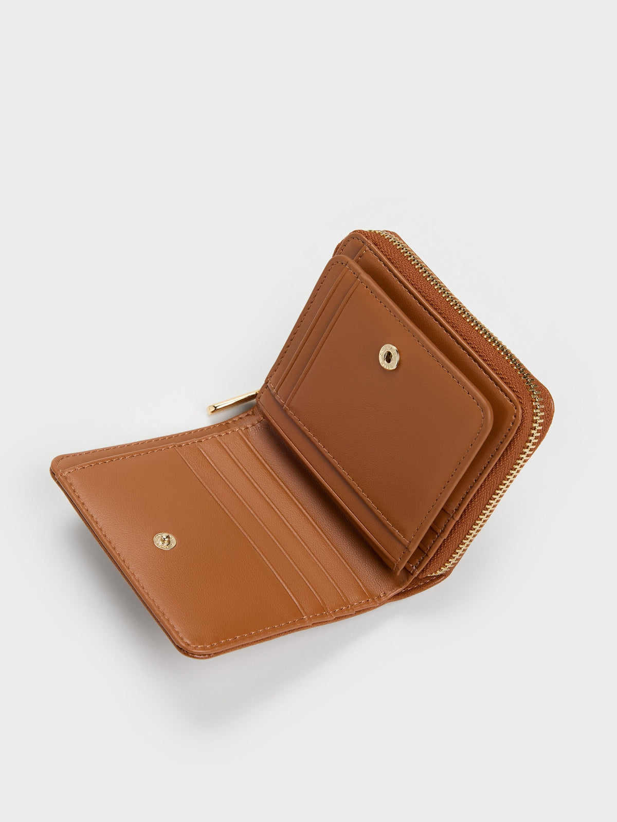 CHARLES & KEITH Classic / Finley Zip-Around Small Wallet - Distressed Tan