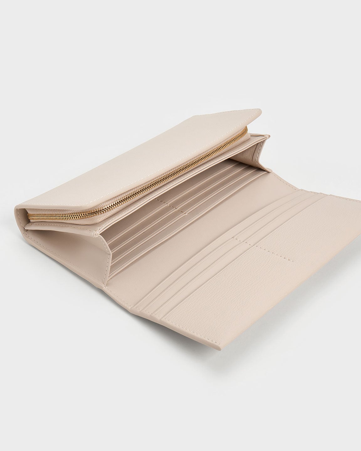 CHARLES & KEITH Exclusive / Muriel Front Flap Long Wallet - Oat