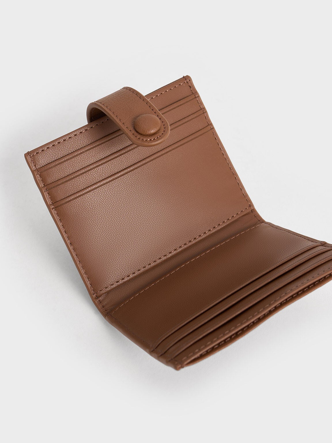 CHARLES & KEITH Trusted / Bliss Snap Button Card Holder - Chocolate