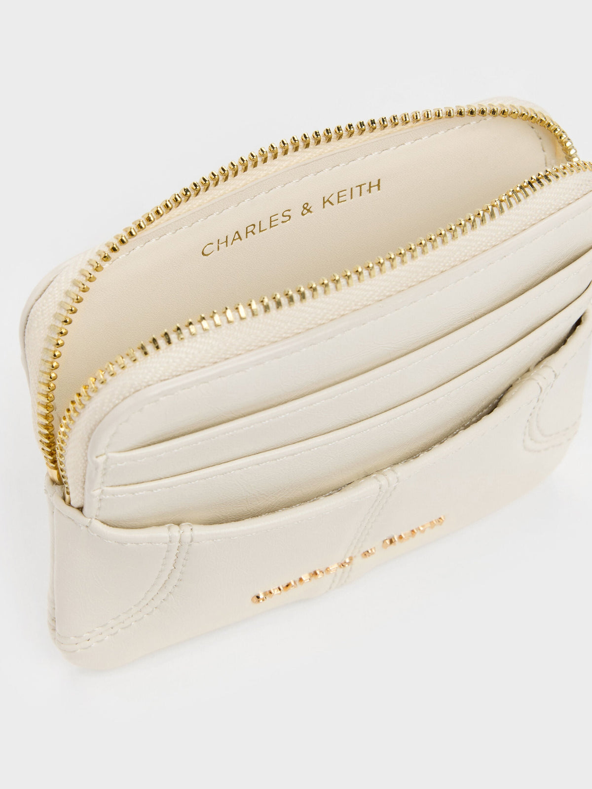 CHARLES & KEITH Best Price / Ciara Top-Zip Card Holder - Cream
