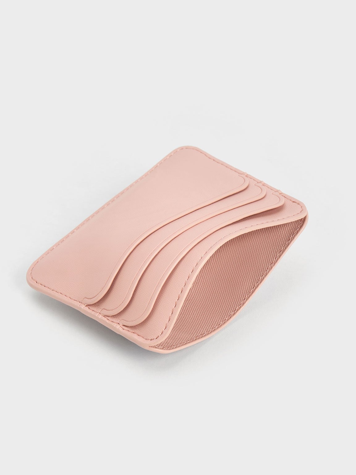 CHARLES & KEITH Quality / Cleo Two-Tone Quilted Card Holder - Pink
