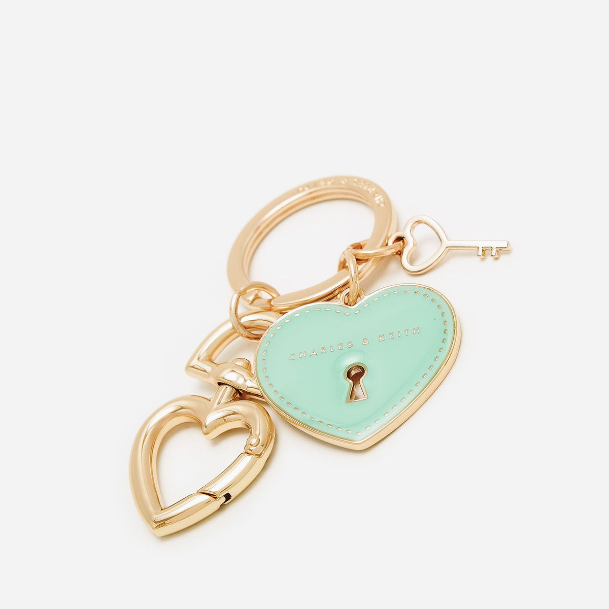 CHARLES & KEITH Best Price / Heart Lock Keychain - Turquoise