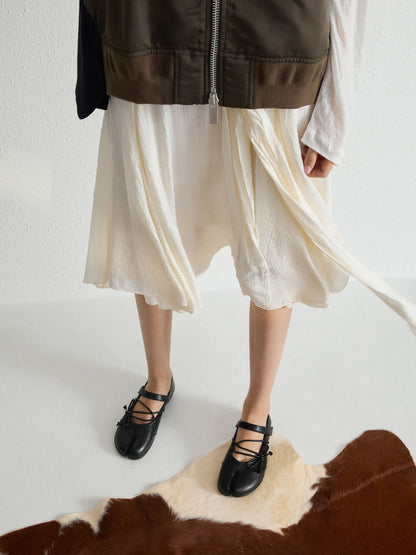 CHARLES & KEITH Smart Buy / Aether Lace-Up Split-Toe Mary Jane Flats - Black