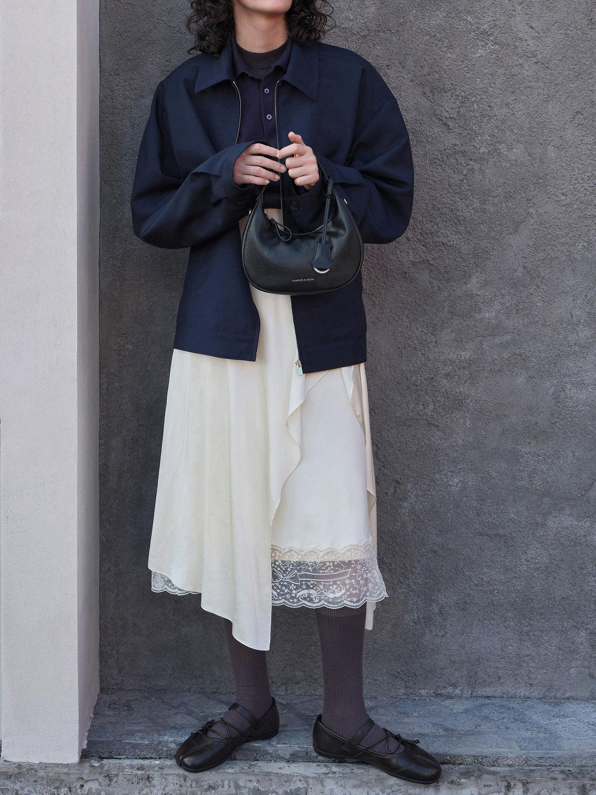 CHARLES & KEITH Best Price / Aether Lace-Up Split-Toe Mary Jane Flats - Brown