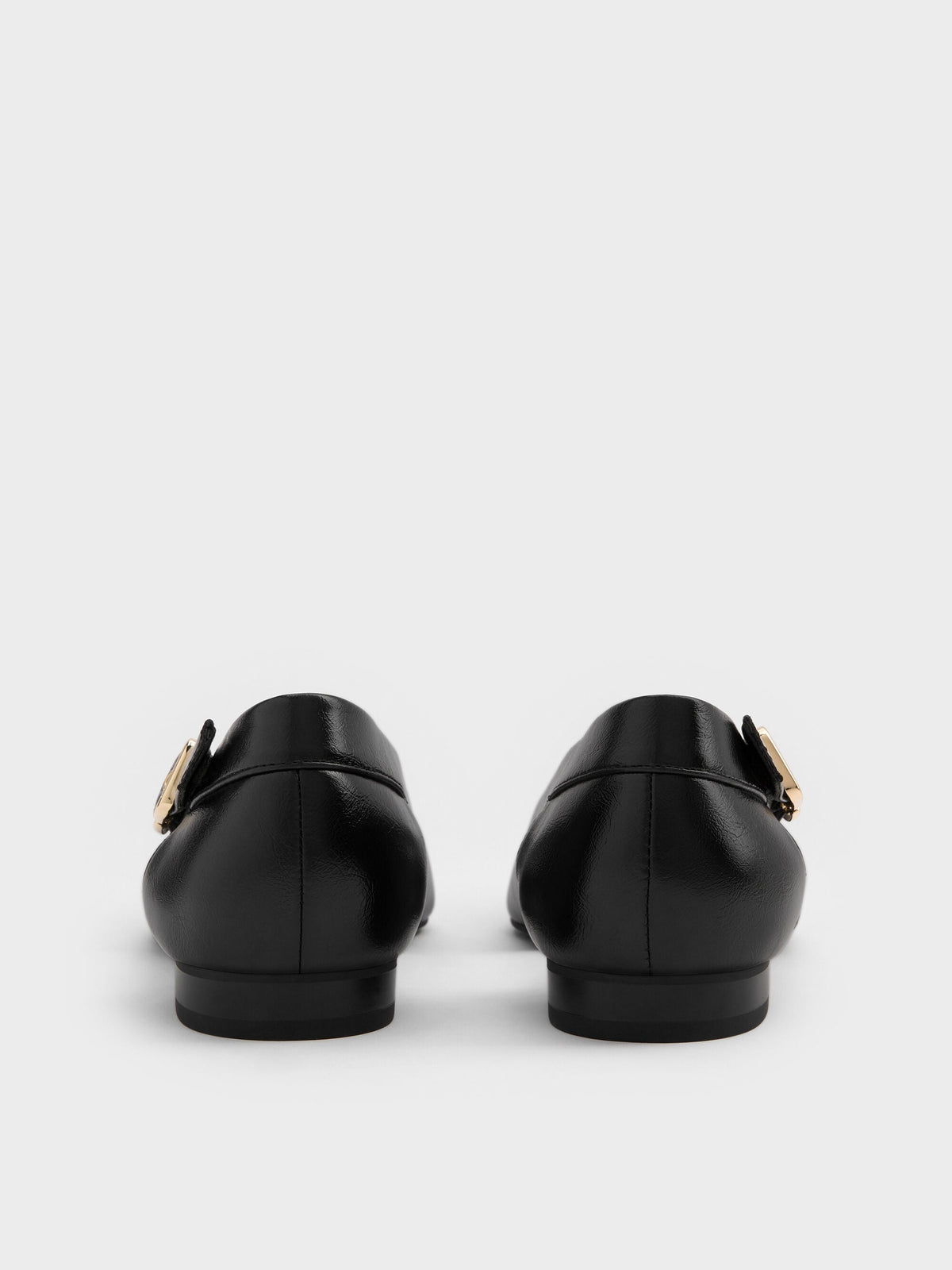 CHARLES & KEITH Recommended / Buckled Cut-Out Ballet Flats - Black