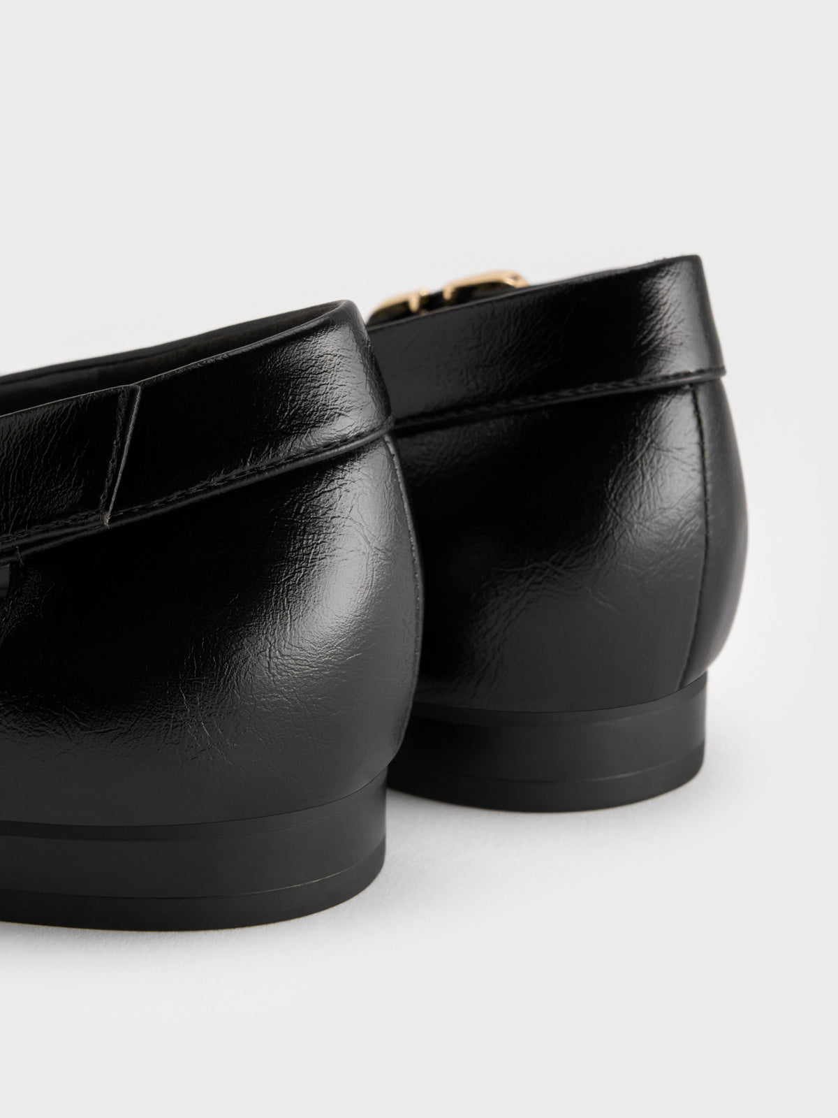 CHARLES & KEITH Recommended / Buckled Cut-Out Ballet Flats - Black