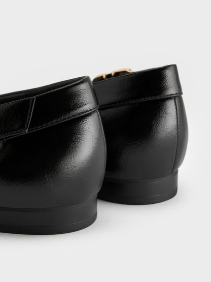 CHARLES & KEITH Recommended / Buckled Cut-Out Ballet Flats - Black